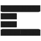 TV Cabinet Set Wall-mounted 10 pcs Black oak 100 x 30 x 30 cm 3332533