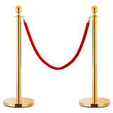 3 Piece VIP Queue Barrier Set Stainless Steel Gold 145730
