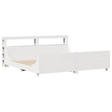 Bed Frame without Mattress White 200x200 cm Solid Wood Pine 3306448