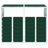 Wheelie Bin Storage for Double Bins Green 144x81x113 cm Steel 4006175