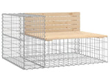 Garden Bench Natural wood, Silver Solid pine wood, Galvanised steel 834380
