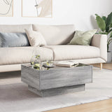 Coffee Table with LED Grey Sonoma 70x50x30 cm Engineered Wood 847516