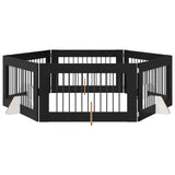 Dog Gate with Stands 6 pcs Black Oak 100 x 60 cm 892121