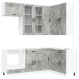 Kitchen Unit KALMAR 8 pcs Concrete Grey Engineered Wood 3438460