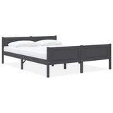 Bed Frame Grey Solid pinewood, plywood Double Durable Bed Frame 322128