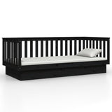 Day Bed without Mattress Black 100x200 cm Solid Wood Pine 821573