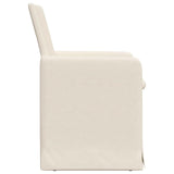 Dining Chairs with Wheels 2 pcs Beige 57 x 67 x 95 cm Linen 42017900