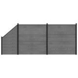 Fence Set 446 x 186 cm WPC and Aluminium Grey 3429403
