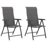 Folding Garden Chairs 2 pcs Grey Poly Rattan 4007140