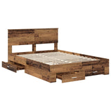 Bed Frame with Headboard Old Wood 140 x 190 cm Engineered Wood 3408261