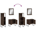 ZNTS 3 Piece Bathroom Cabinet Set Brown Oak Engineered Wood 3214348