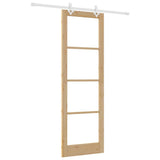 Sliding Door Natural 78 x 232 cm Solid Pine Wood and Glass 3332219