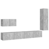 4 Piece TV Cabinet Set Concrete Grey Engineered Wood 3079096