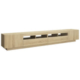 TV Cabinet with LED Lights Sonoma Oak 260x35x40 cm 3081918