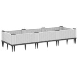 Garden Planter with Pegs White 125x40x28.5 cm PP 368015