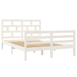 3101284 Bed Frame without Mattress White Solid Wood 140x200 cm