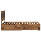 Bed Frame with Headboard Old Wood 100 x 200 cm Engineered Wood 3411348