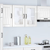 Kitchen Wall Cabinet with Glass Door Lucca High Gloss White Engineered Wood 853849