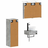 Bathroom Cabinet Set 4 pcs Concrete Grey Engineered Wood 3407362