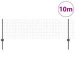 Fence with Posts Grey 0.6 x 10 m Steel 3336071