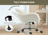 Velvet-Feel Office Chair - Beige T3398P424988