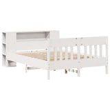 ZNTS Bookcase Bed without Mattress White 140x200cm Solid Wood Pine 3323183