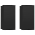 ZNTS TV Cabinets 2 pcs Black 30.5x30x60 cm Engineered Wood 803329