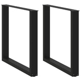 Dining Table Legs U-Shaped 2 pcs Black 80x cm Steel 4013188