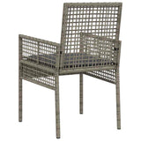 Garden Chair 2 pcs Grey 55 x 53 x 85 cm Poly Rattan 42003447