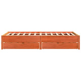Bed Frame without Mattress Wax Brown 150x200 cm King Size Solid Wood Pine 3301709