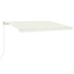 ZNTS Manual Retractable Awning with LED 450x350 cm Cream 3069002