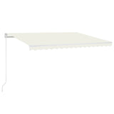 ZNTS Manual Retractable Awning with LED 450x350 cm Cream 3069002