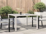 Garden Table 90x90x75 cm Tempered Glass and Poly Rattan White 316702