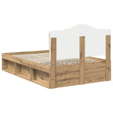 Bed Frame Artisian Oak 120 x 190 cm Solid Pine Wood 3413343
