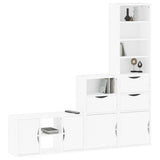 4 Piece TV Units with Storage ODDA White Solid Wood Pine 3365373