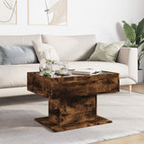 Coffee Table with LED Smoked Oak 70x50x45 cm Engineered Wood 847536
