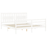 Bed Frame without Mattress White Super King Size Solid Wood 3194327