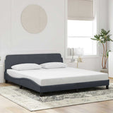 Bed Frame "Dover" Dark Grey 180x200 cm Super King Velvet 373337