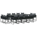 Garden Dining Set 13 pcs Black Steel 3335885