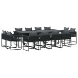 Garden Dining Set 13 pcs Black Steel 3335885