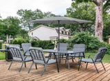 Seven-Piece Garden Dining Set with Cushions - Grey T3398P315980