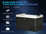 50L Car Refrigerator, Portable Compressor Car Fridge Freezer, Electric Cooler Box with 12/24V DC and T3398P349485
