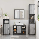 2 Piece Bathroom Furniture Set Grey Sonoma Engineered Wood 3300913