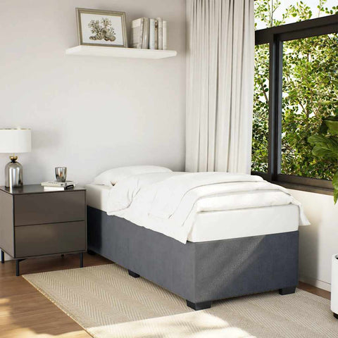 ZNTS Bed Frame without Mattress Dark Grey Single Velvet 3284661