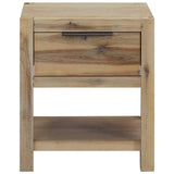 ZNTS Nightstand with Drawer 40x30x48 cm Solid Acacia Wood 245683