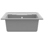 ZNTS Kitchen Sink with Overflow Hole Oval Grey Granite 147102