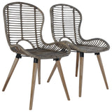 Dining Chairs 4 pcs Brown Natural Rattan 246854