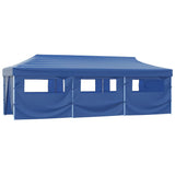Folding Pop-up Party Tent with 8 Sidewalls 870x291x315 cm Blue 44979