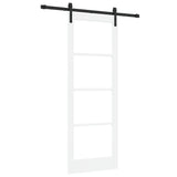 Sliding Door ORKDAL White 78 x 211 cm Solid Pine Wood and Glass 3331938