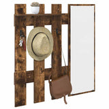 Wall-Mounted Coat Rack with Mirror Smoked Oak 100 x 10 x 100 cm 874511